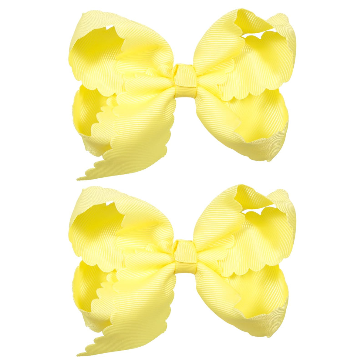miroksh front view of lemon yellow bow pair highlighting bright color and polish