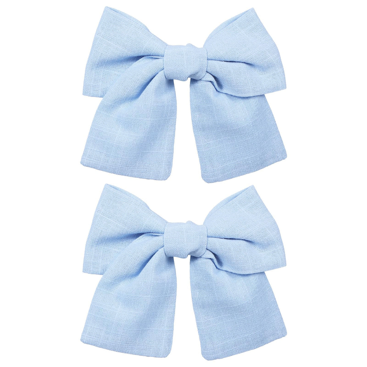 Miroksh front view of light blue bow pair showing neat finish and color benefit
