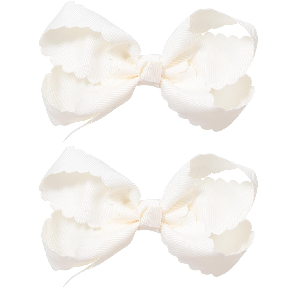 miroksh off-white bows front view showing neat pair and presentation