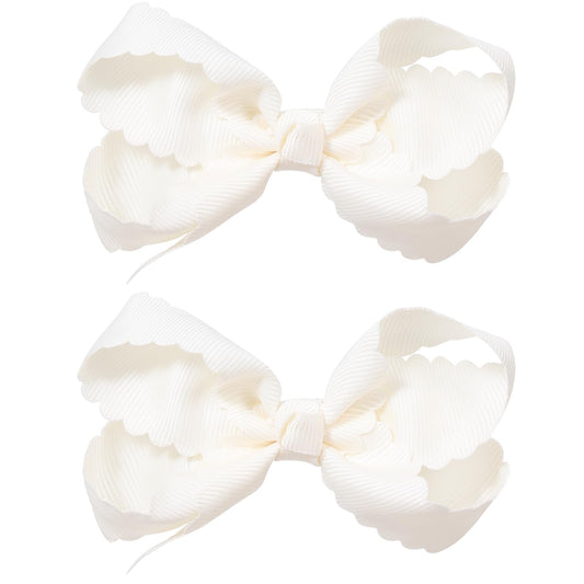 miroksh off-white bows front view showing neat pair and presentation