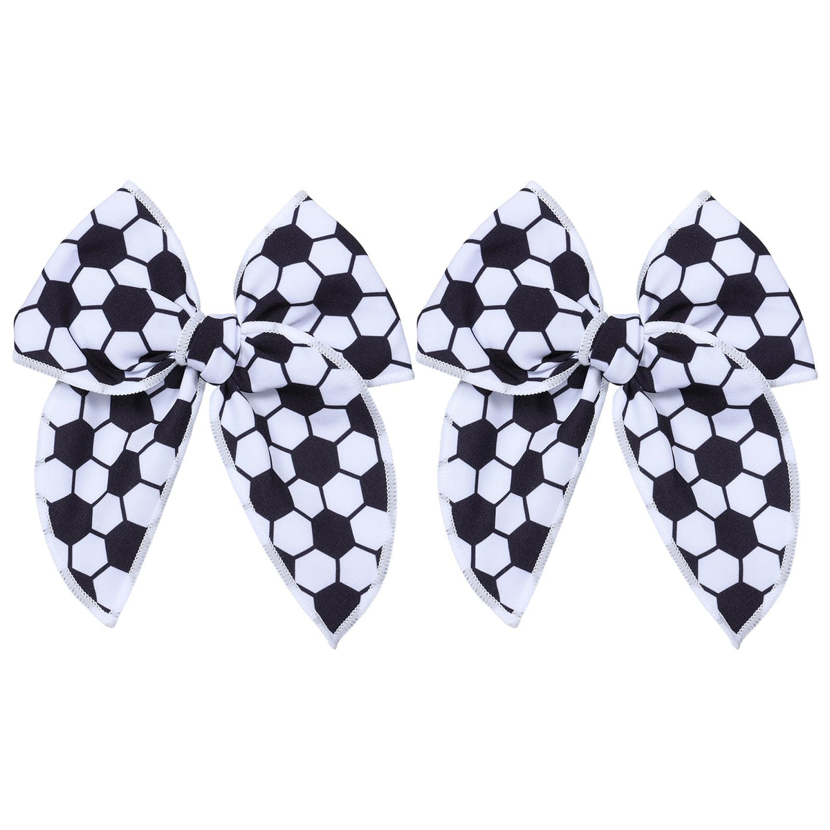 Miroksh front view of two soccer bows showcasing sporty design and team spirit
