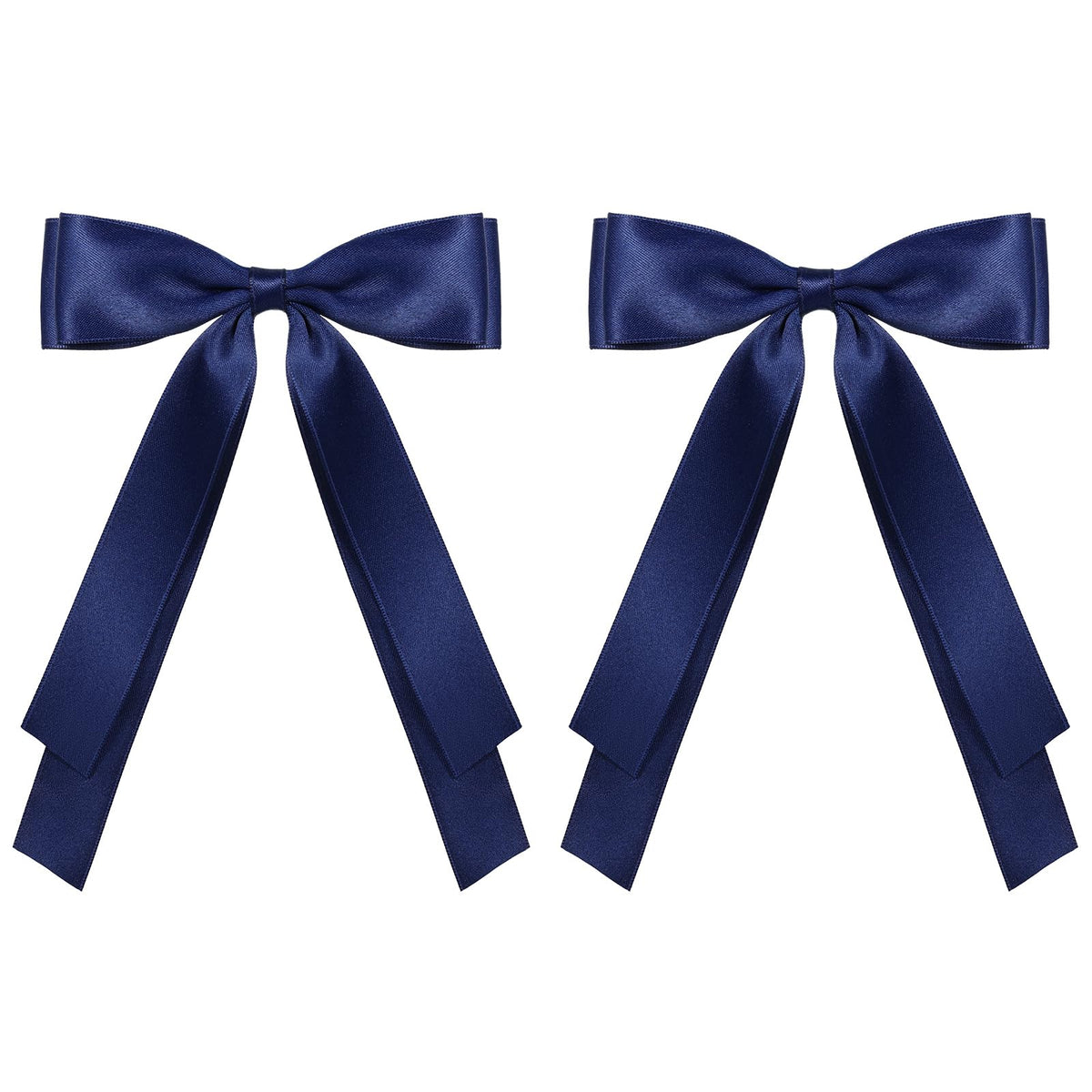 Miroksh front view navy satin bow adding refined style
