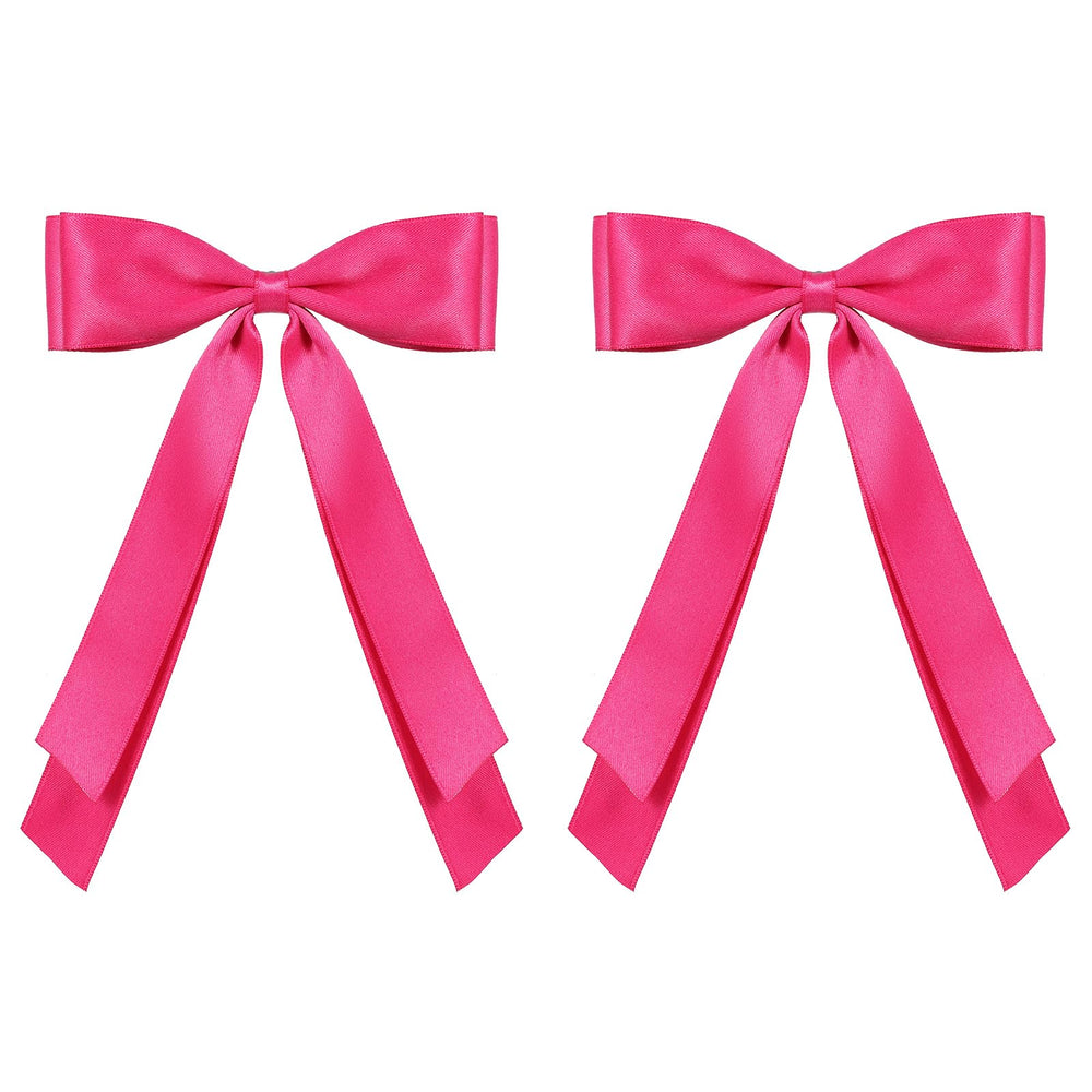 Miroksh hot pink bow front view showing elegant satin and shape for polished looks