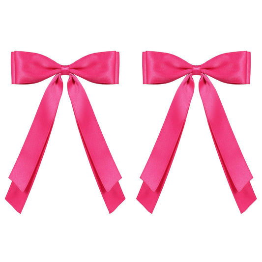 Miroksh hot pink bow front view showing elegant satin and shape for polished looks