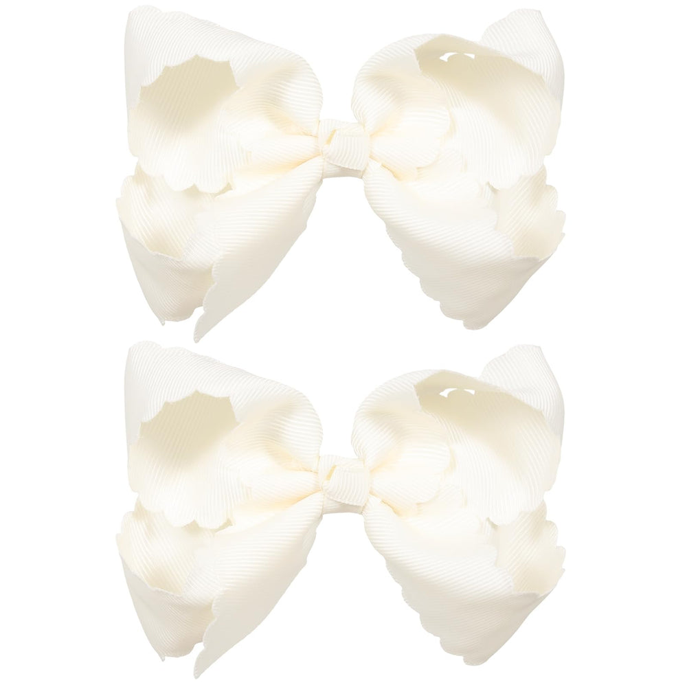 Miroksh front view off-white bows showing neat shape and versatile styling