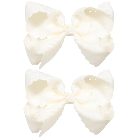 Miroksh front view off-white bows showing neat shape and versatile styling