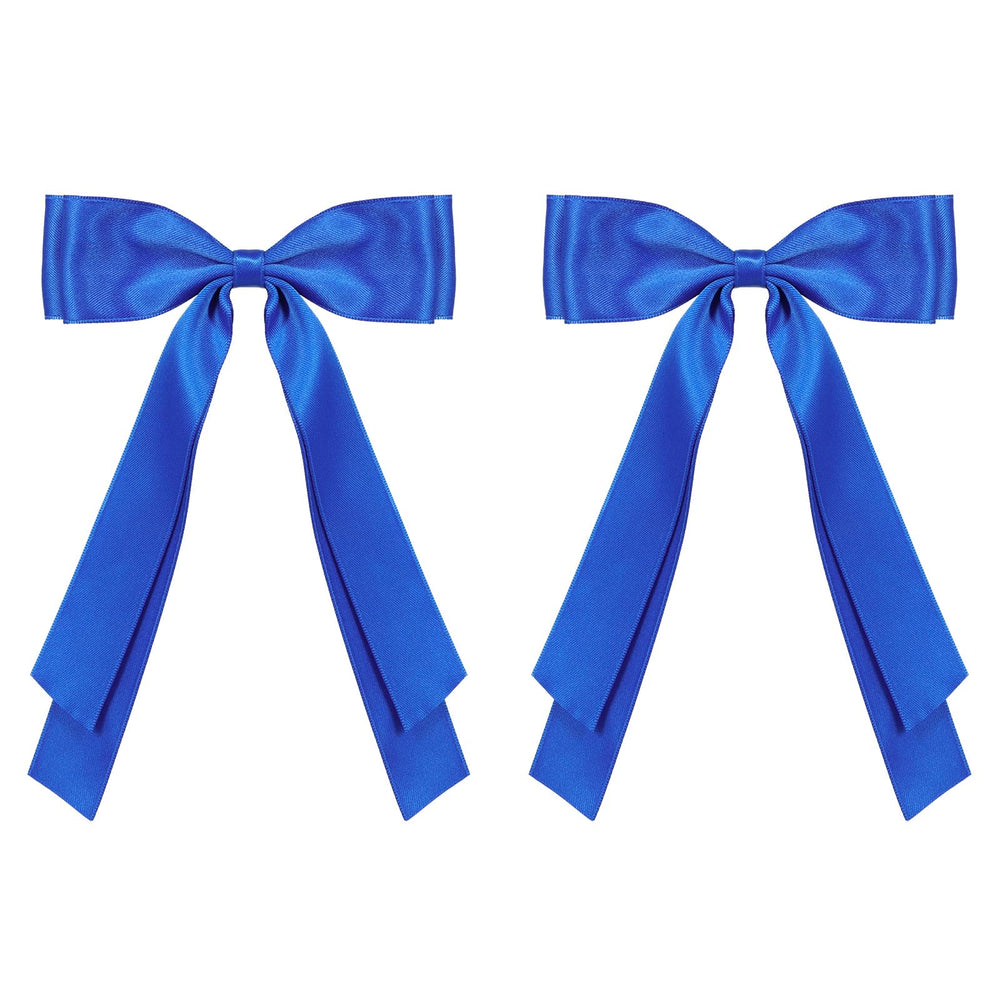 Miroksh royal blue bow front view showing elegant satin finish and instant styling benefit