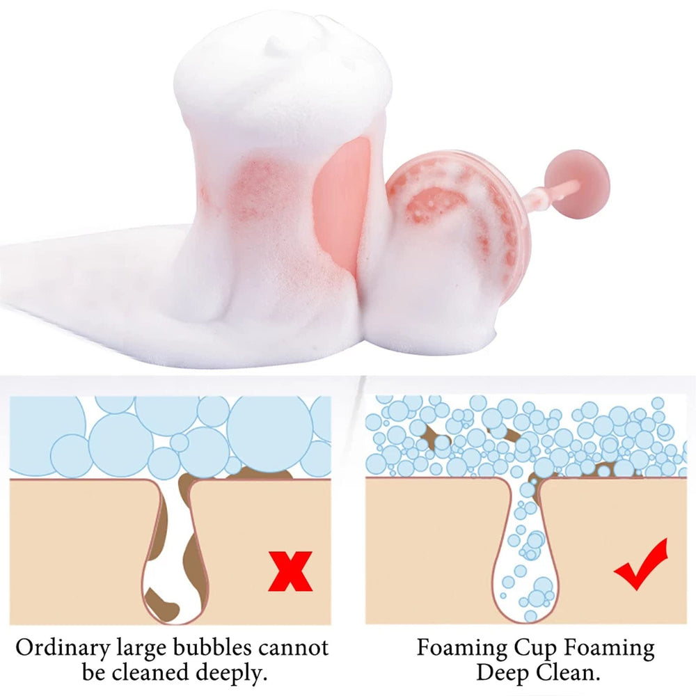 Misforu dense foam texture produced by cup demonstrating gentle application benefit