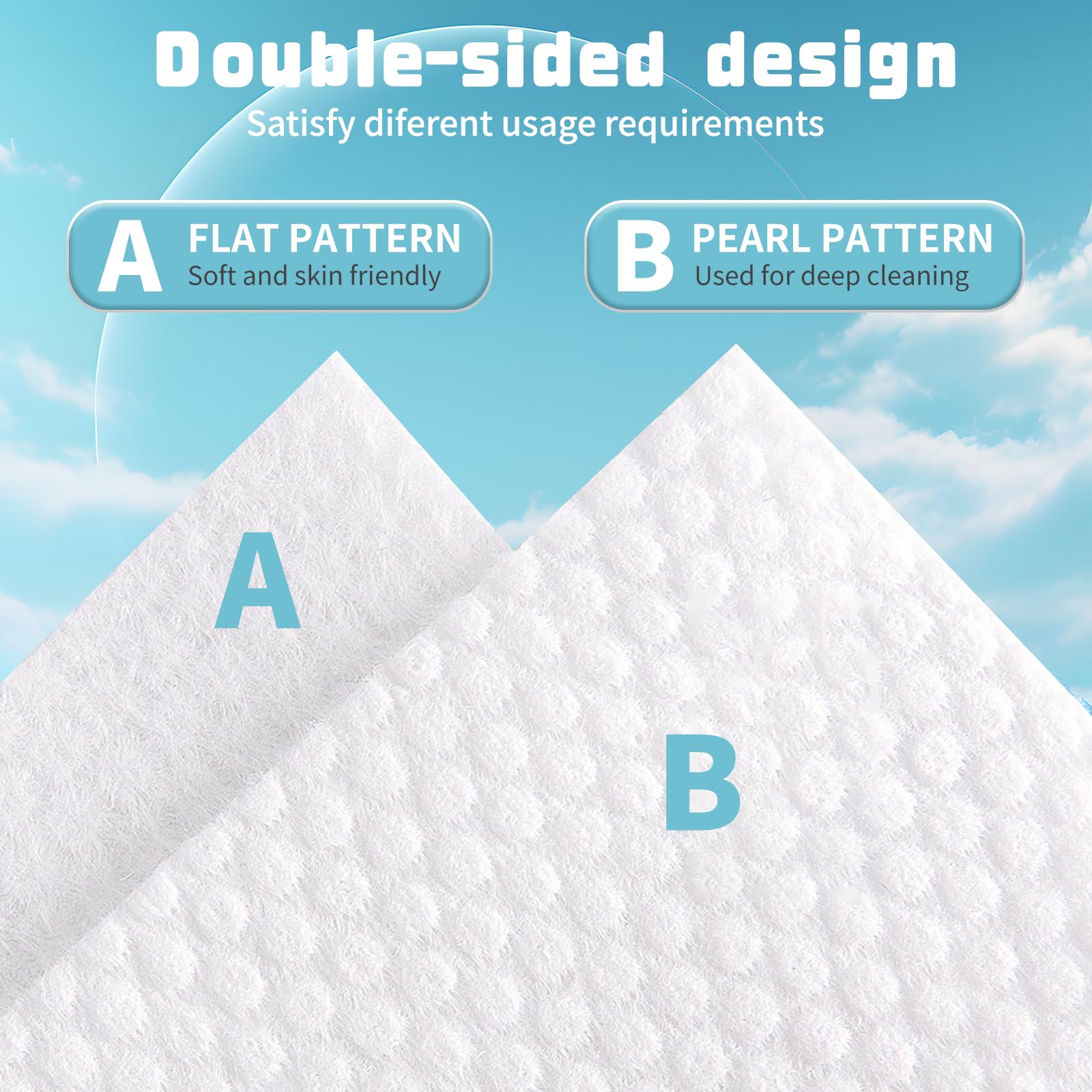 MISHCHI close-up of double-sided cotton texture showing softness and cleaning power