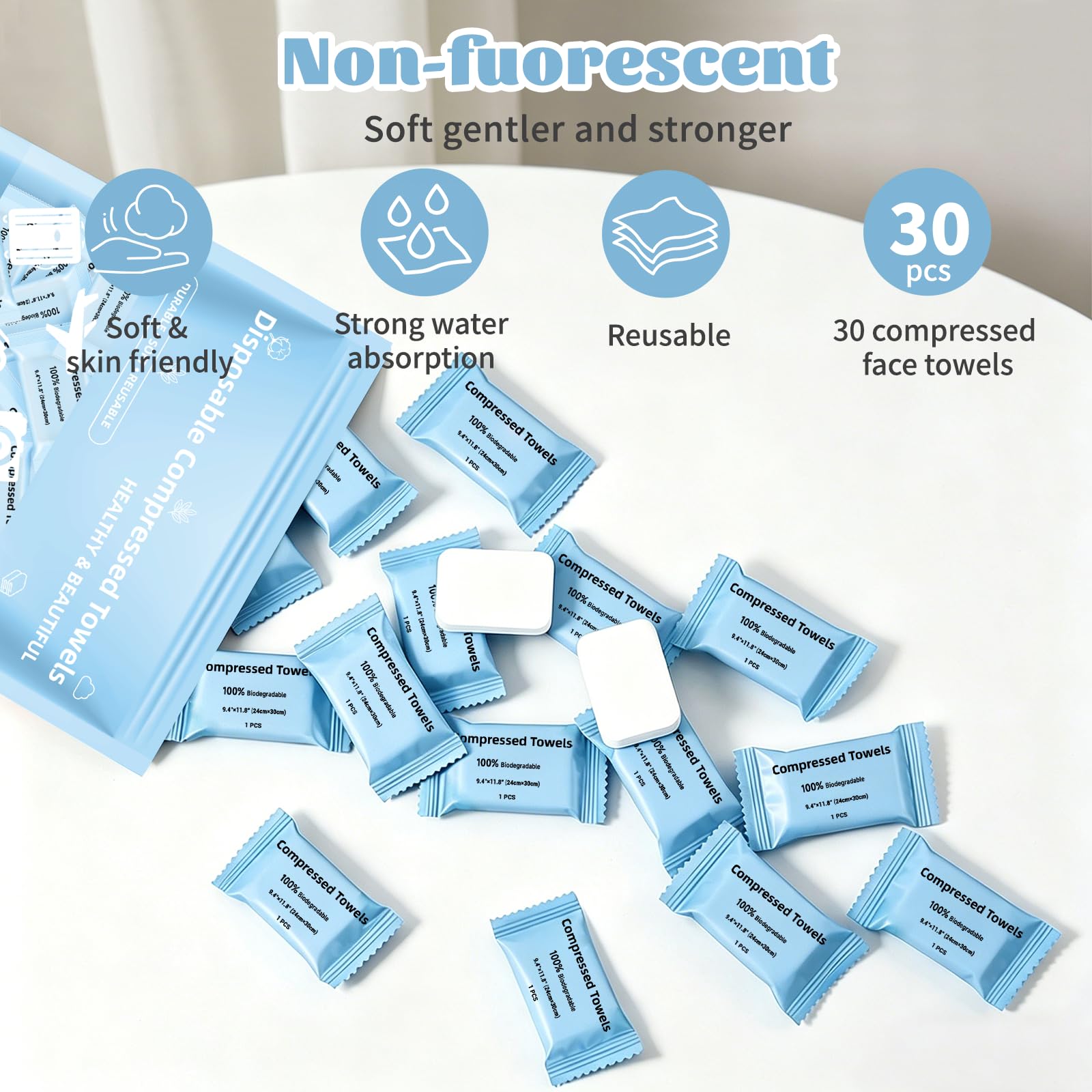 MISHCHI towel in hand being used for face cleansing, demonstrates gentle cleansing benefit