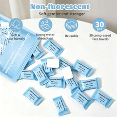 MISHCHI towel in hand being used for face cleansing, demonstrates gentle cleansing benefit