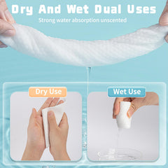MISHCHI towel moistened with water for makeup removal and gentle cleansing