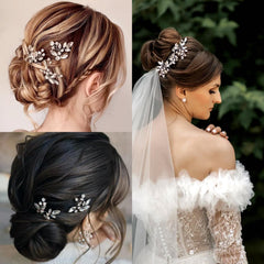 Miskate comb placed in bridal updo demonstrating secure hold and polished finish