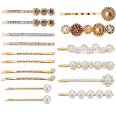 Miskate front view of 16-piece gold bobby pin set showing mixed styles and tidy storage benefit