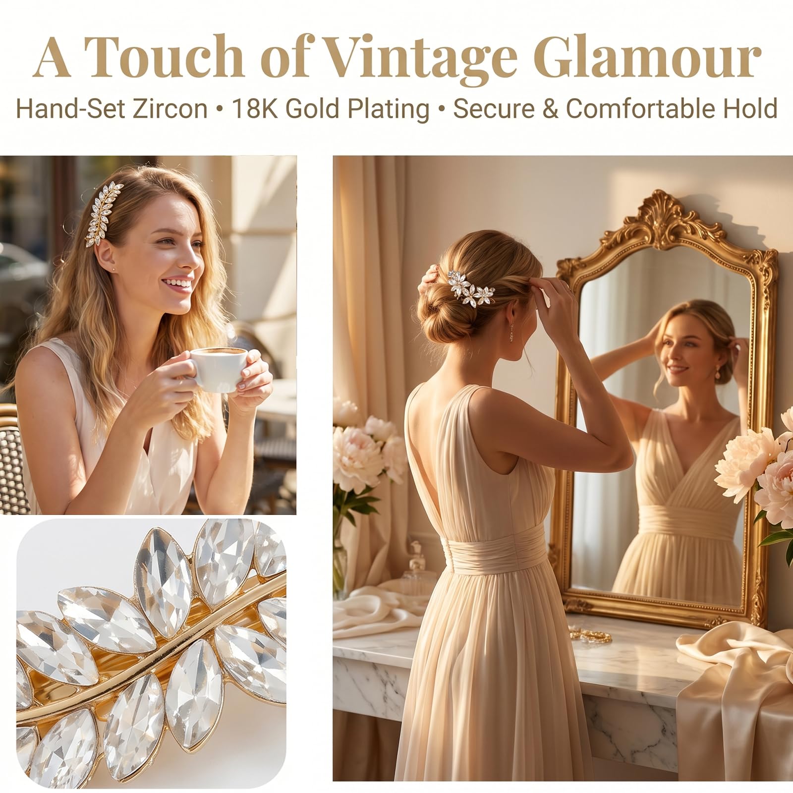 Miskate in-hair lifestyle shot demonstrates elegant wedding styling