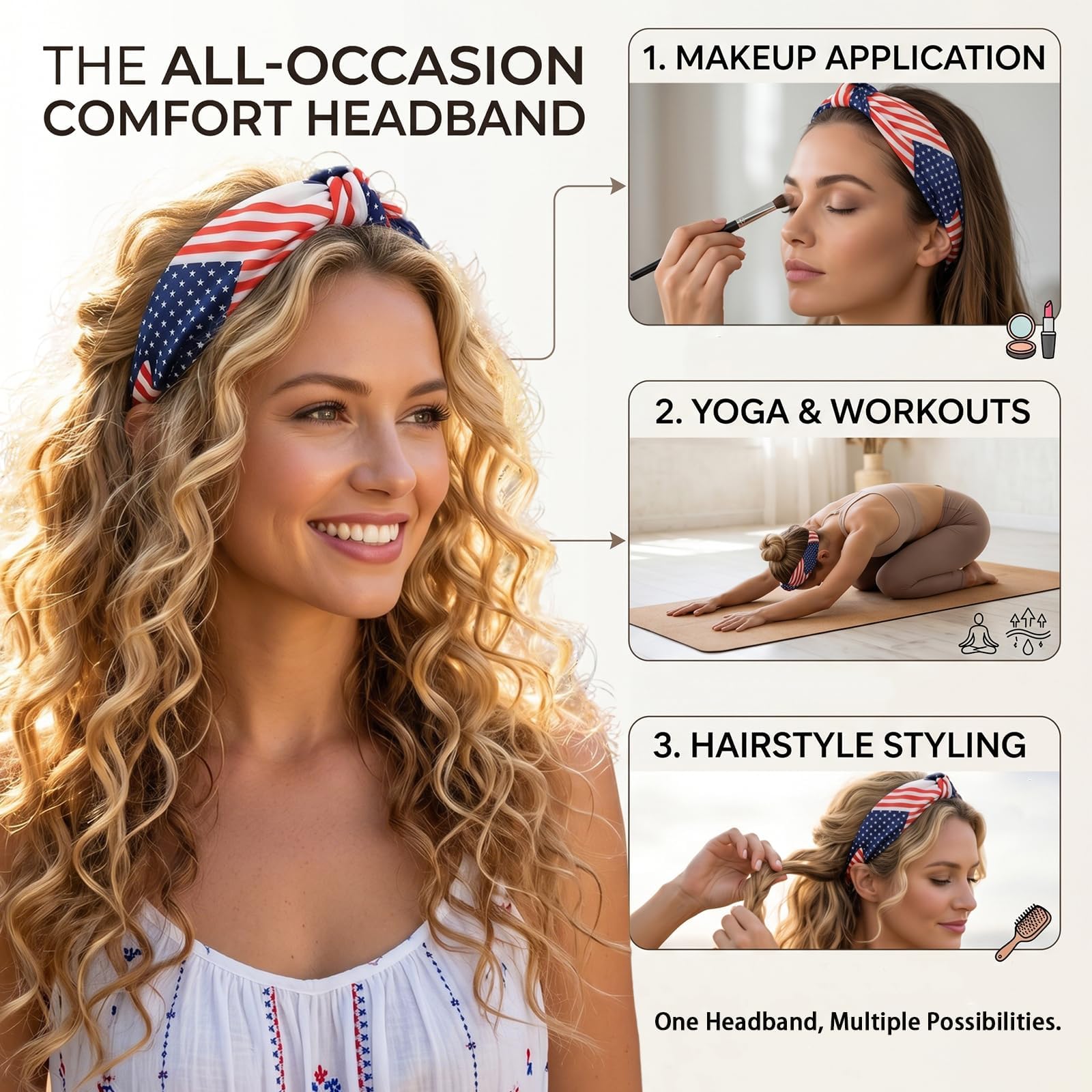 Miskate knotted top detail on headband highlighting secure fit and decorative bow benefit