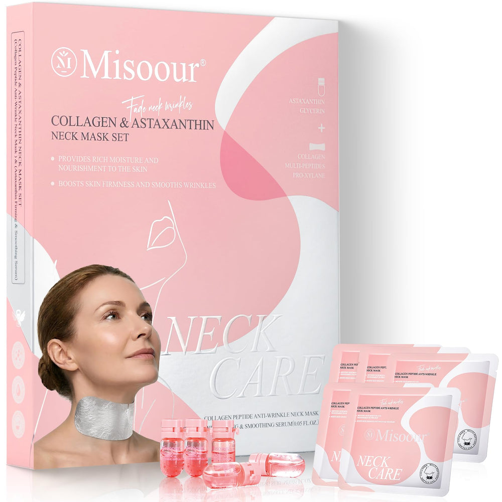 Misoour front pack showing five neck treatments and benefits