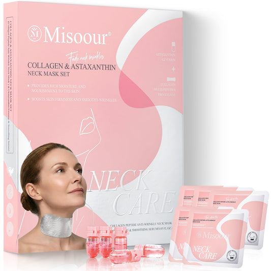 Misoour front pack showing five neck treatments and benefits
