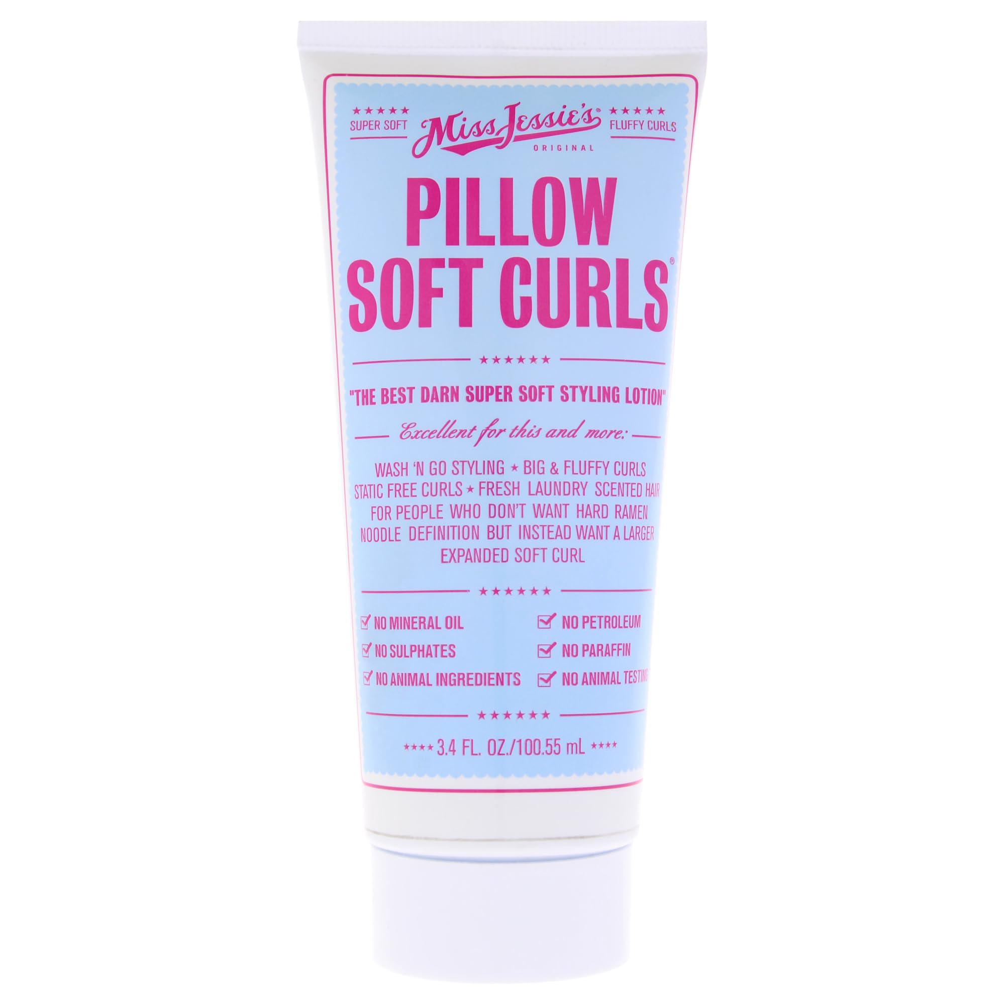 Miss Jessie's product front view showing label and size, conveys lightweight soft hold