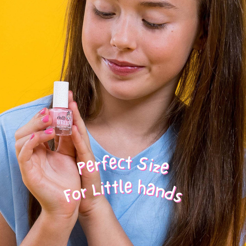 MISS NELLA bottle staged on a shelf in a playroom showing approachable, kid-safe aesthetic benefit