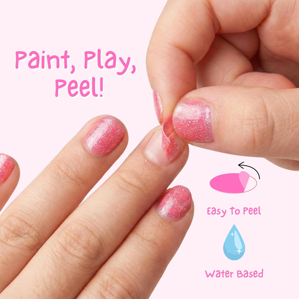 MISS NELLA swatch on a fingertip showing bright pink color