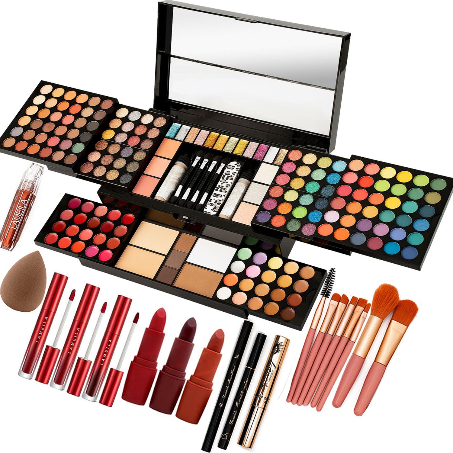 MISS ROSE M closed palette showing compact travel-ready design and protection