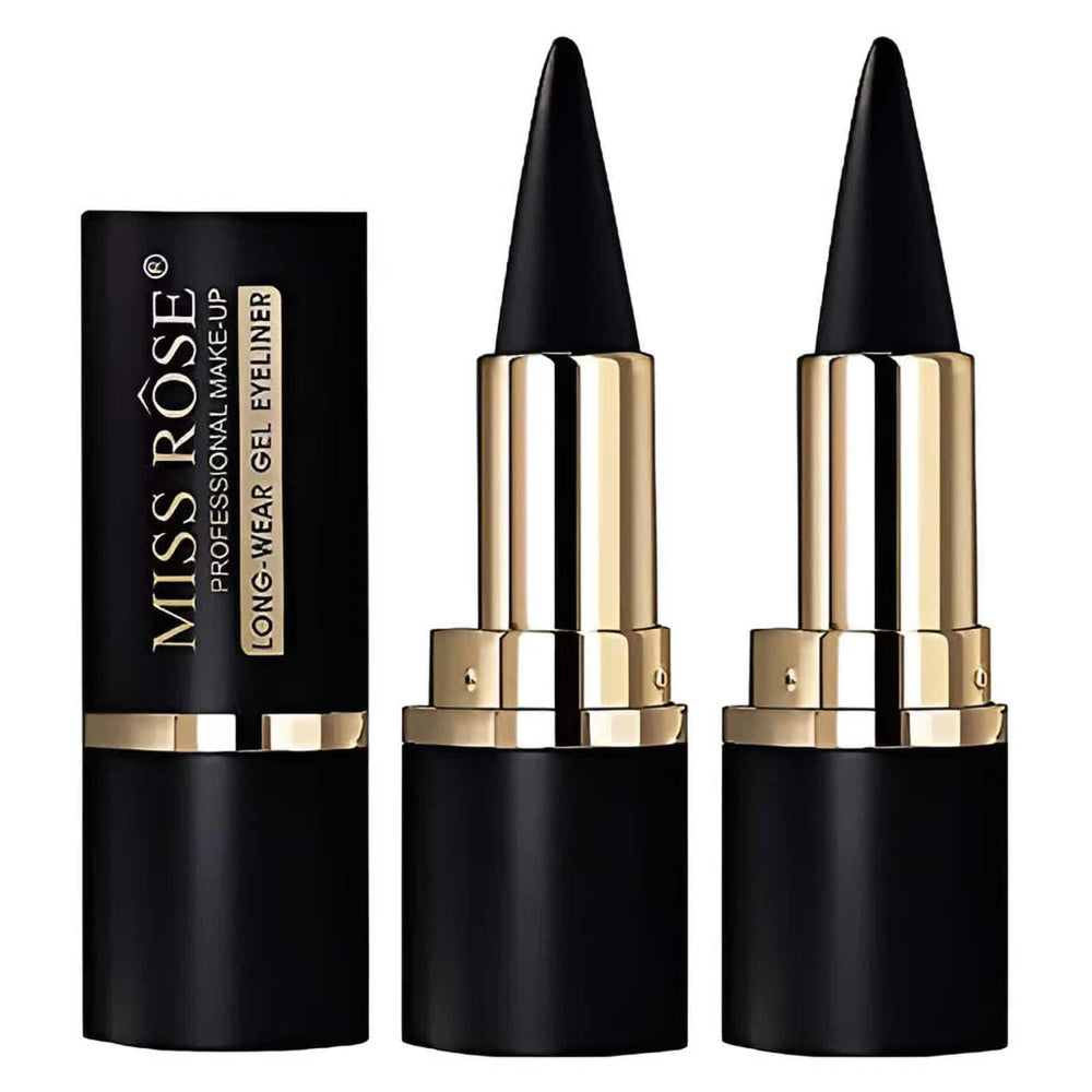MISS ROSE M front packaging showing two black gel eyeliners and benefits