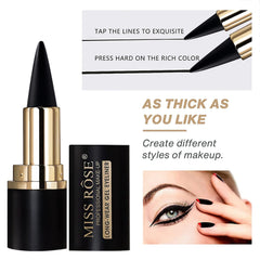 MISS ROSE M black eyeliner swatch on arm showing rich pigment