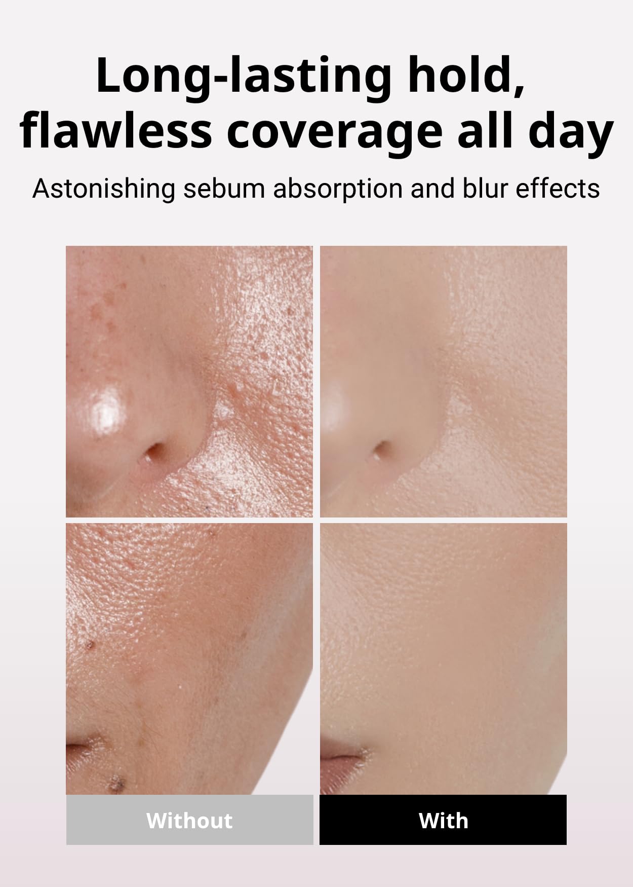 MISSHA application with brush demonstrates natural setting and shine control