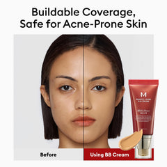 MISSHA BB cream held in hand to show compact travel-friendly size