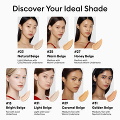 MISSHA before-and-after face showing evened tone and natural finish