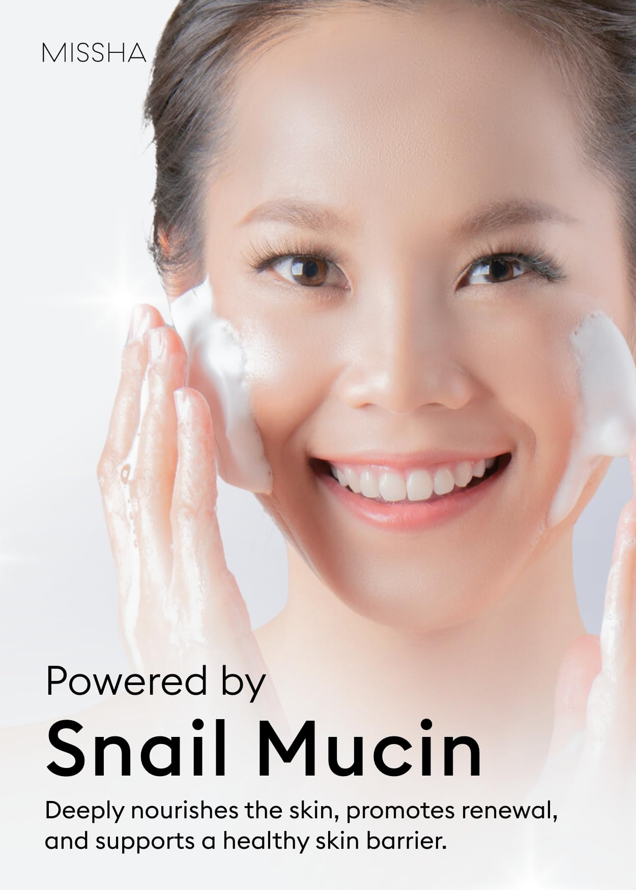 MISSHA creamy texture swatch on white surface demonstrating rich hydration and smooth application