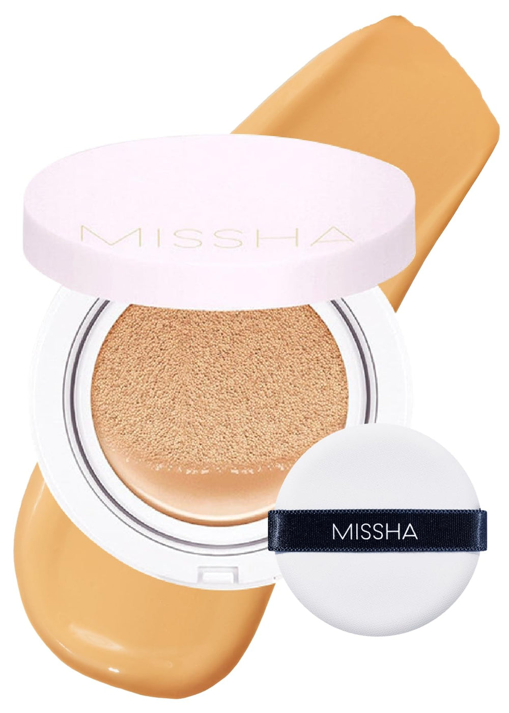 MISSHA compact front view showing slim case and logo, perfect portability