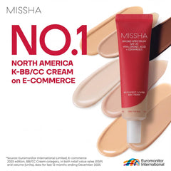 MISSHA texture swatch of BB cream showing smooth, blendable consistency and hydration
