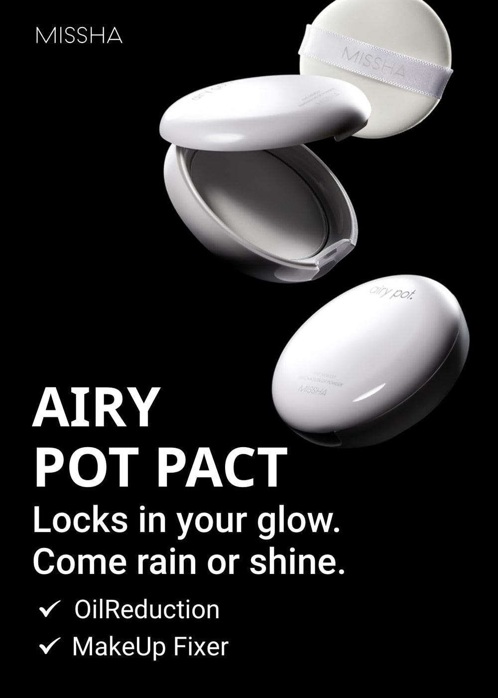 MISSHA close-up of pressed pan texture highlighting light, airy particles