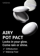 MISSHA close-up of pressed pan texture highlighting light, airy particles