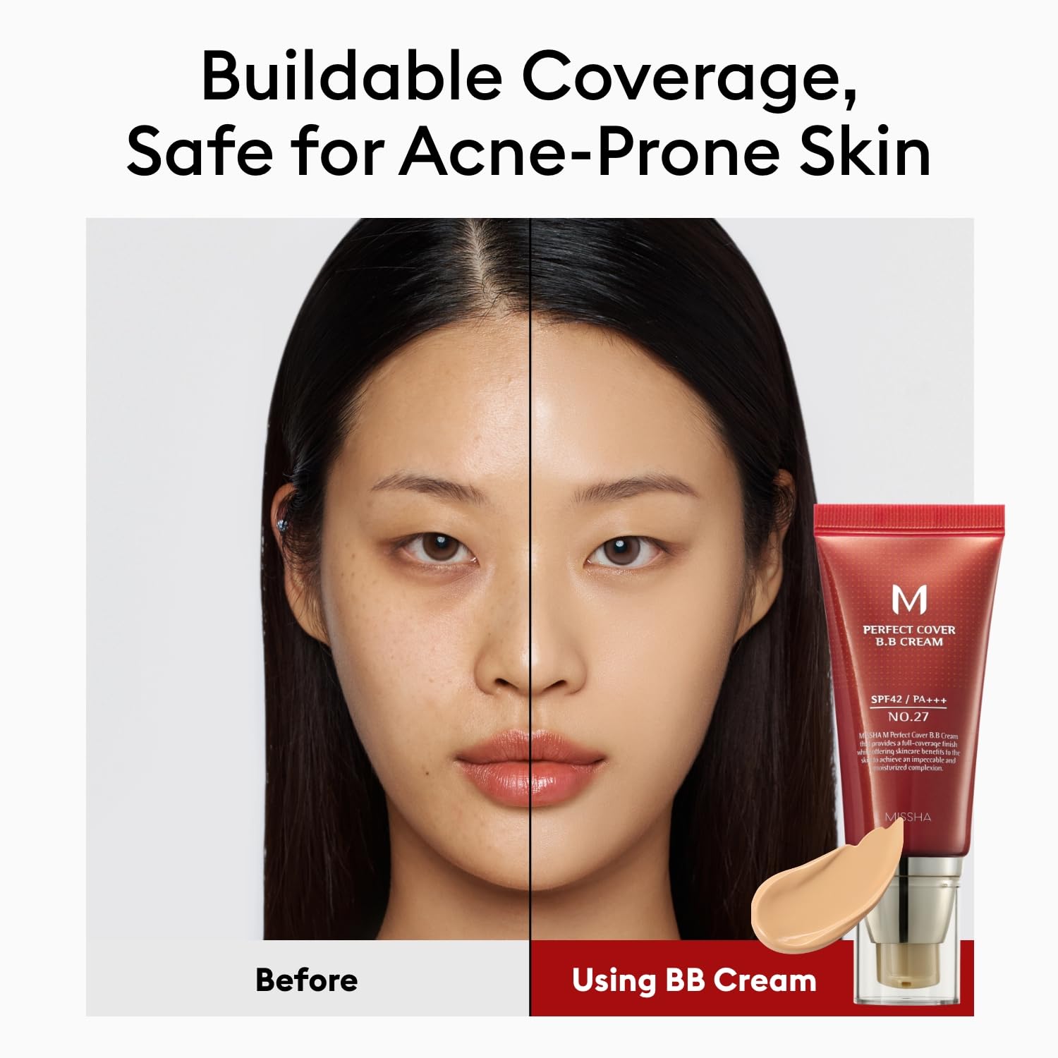 MISSHA tube label detail highlighting SPF 42 PA+++ protection