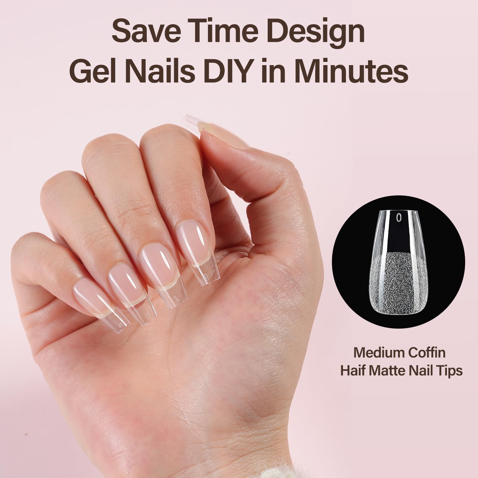 Misssix 216 nails fanned out by size, easy size selection benefit
