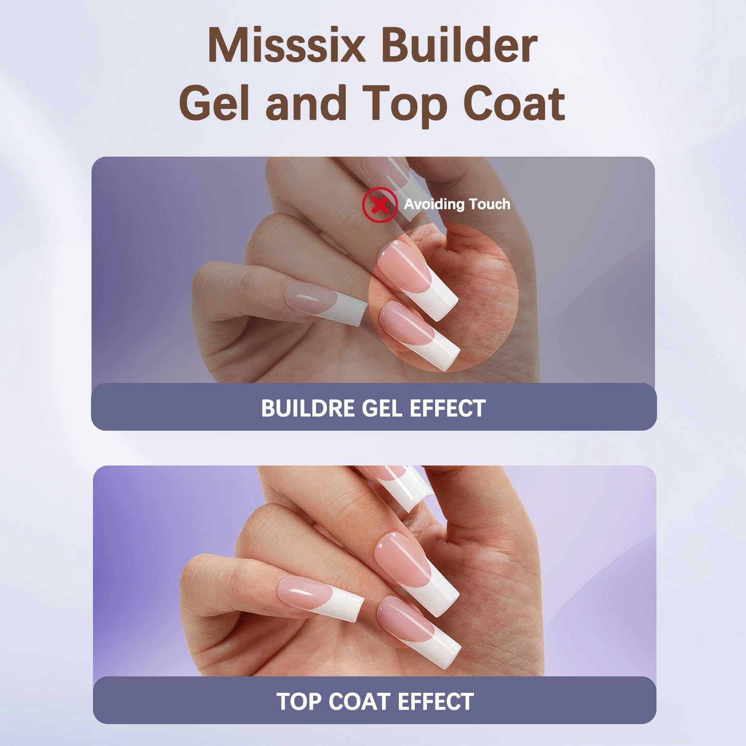 Misssix application with LED lamp curing showing faster durable finish