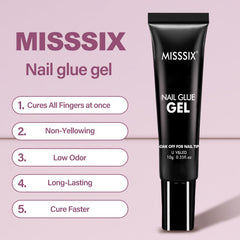 Misssix applied extra short square nails lifestyle image for natural look