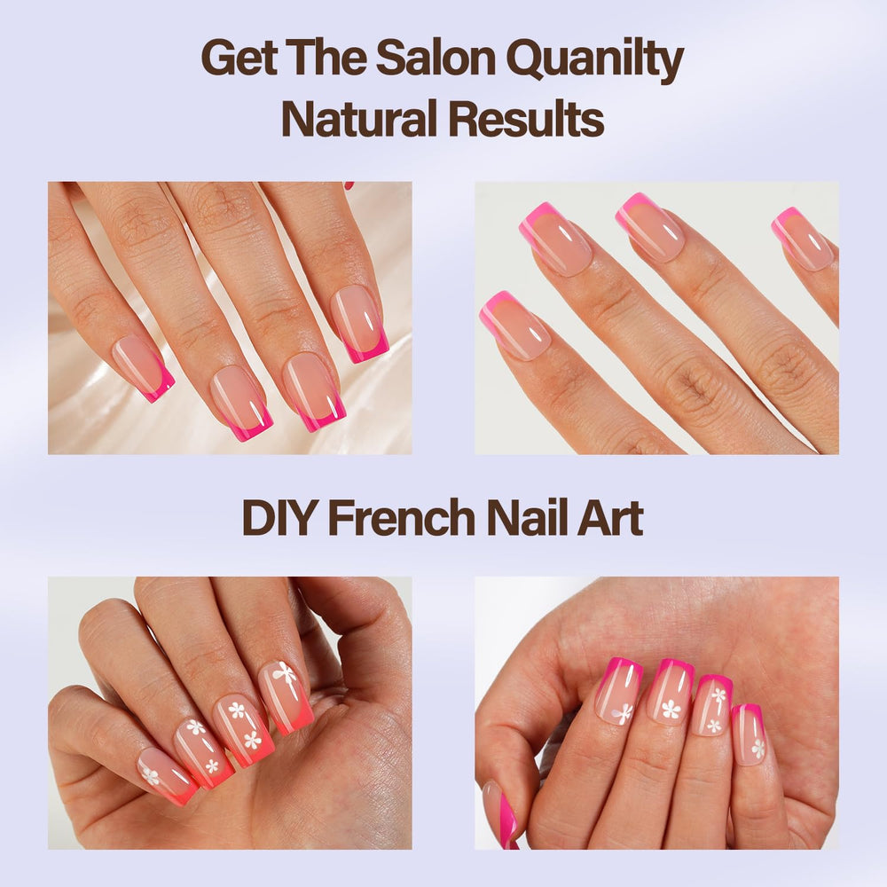 misssix applied on nails in lifestyle scene showing quick salon-style French finish