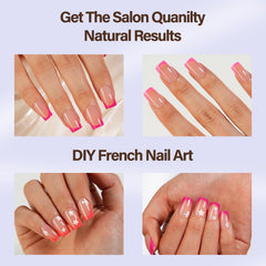 misssix applied on nails in lifestyle scene showing quick salon-style French finish