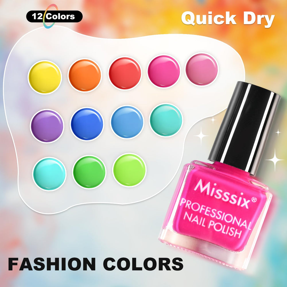 Misssix color swatches on white palette showing each shade for outfit coordination benefit