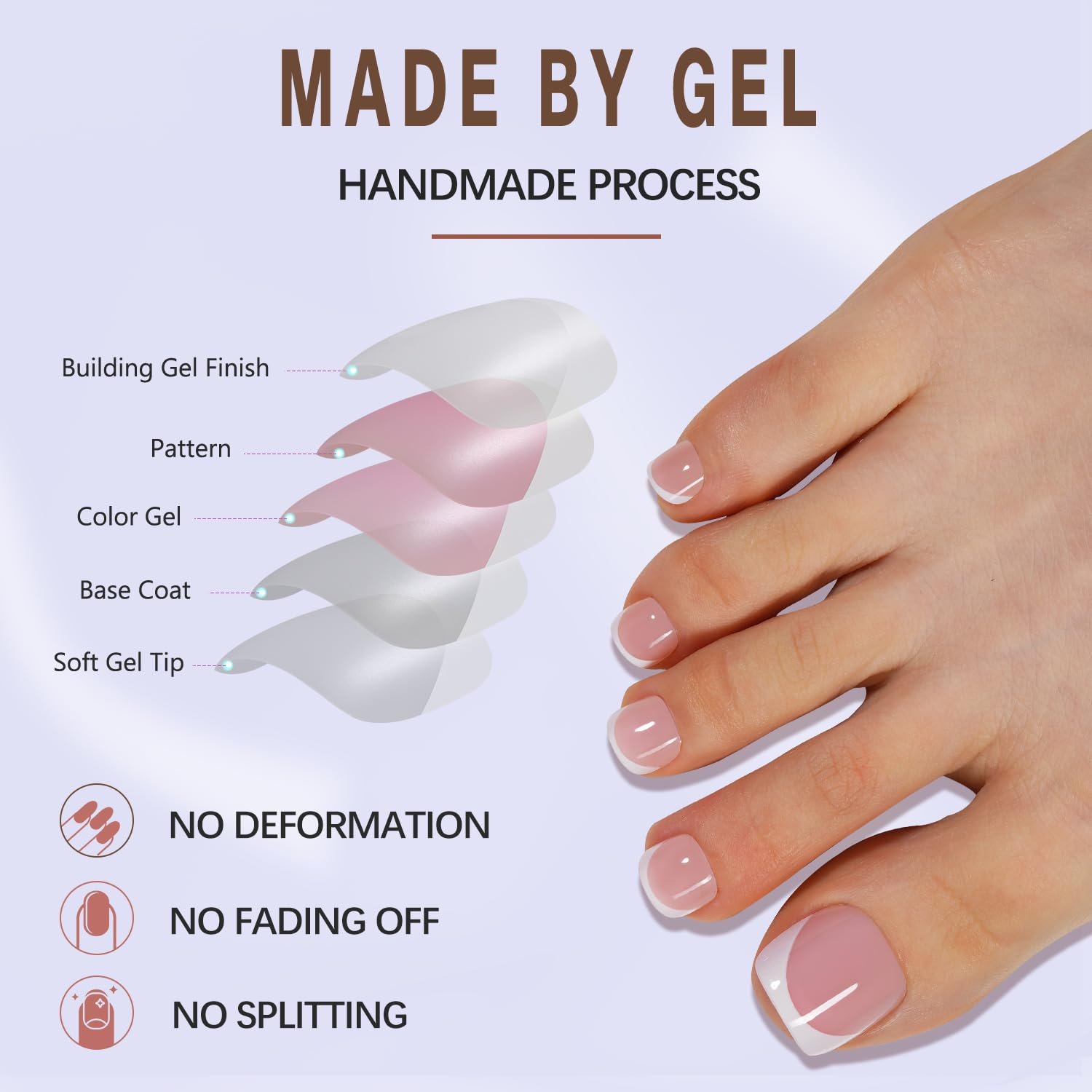 Misssix detailed white French tip edge highlighting salon-style look benefit