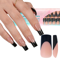 Misssix front packaging displaying 240 black French gel tips for quick application