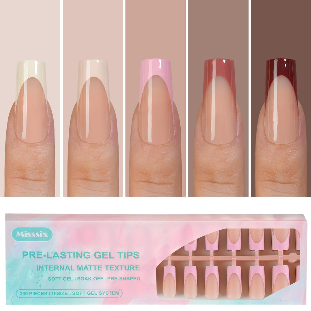 Misssix front packaging showing 150-piece French gel nail kit and quick application benefit