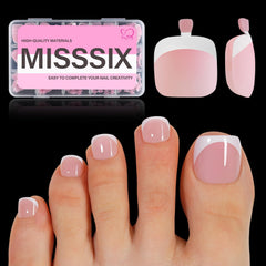 Misssix front packaging showing 150-piece French toe nail kit and easy DIY benefit