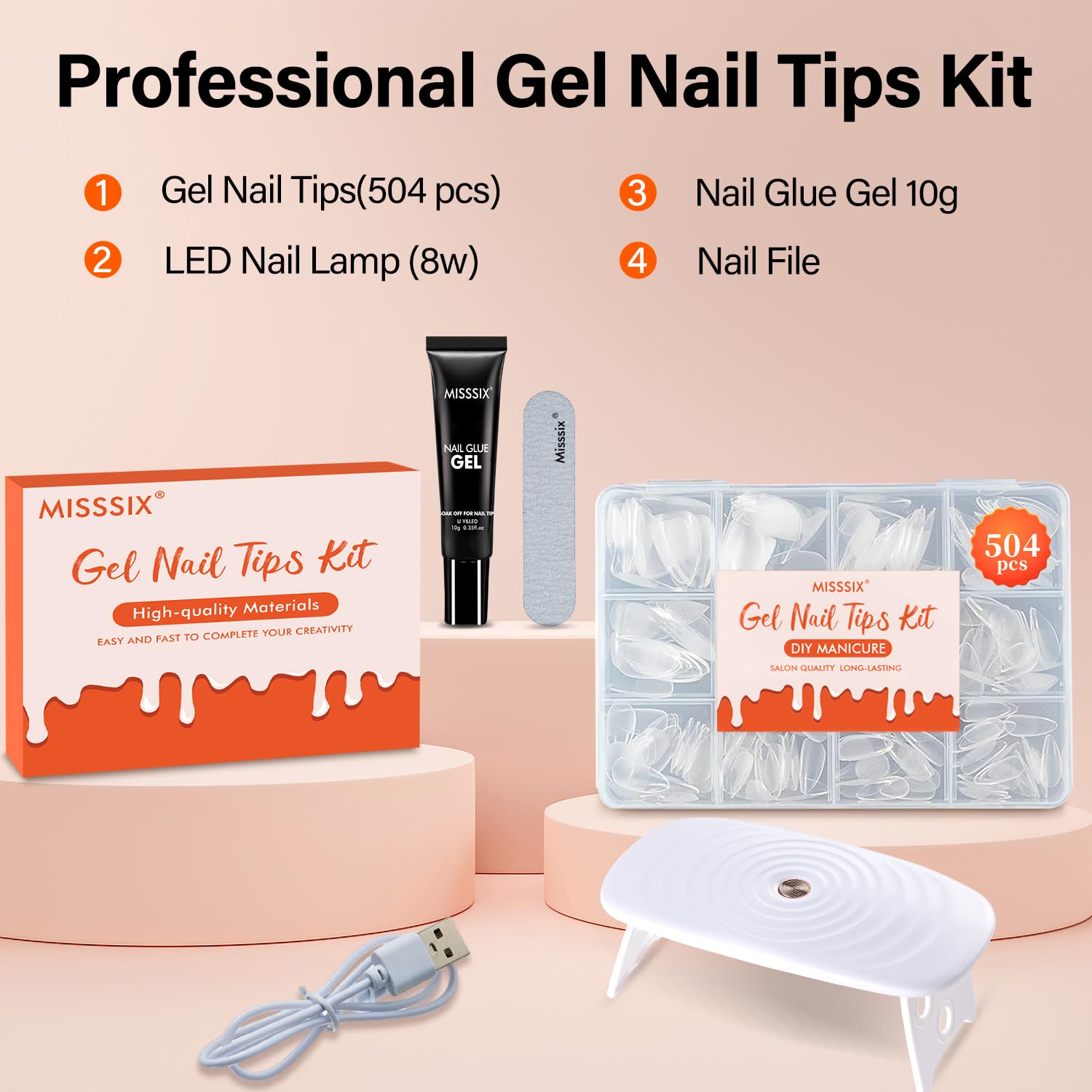 Misssix applying tip to natural nail demonstrating quick at-home use
