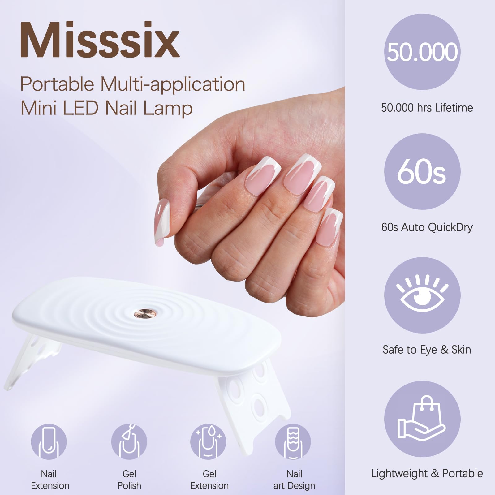 Misssix frosted nail back texture improves glue adhesion