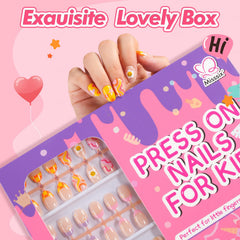 Misssix nail size layout beside ruler to show child-friendly sizes and fit